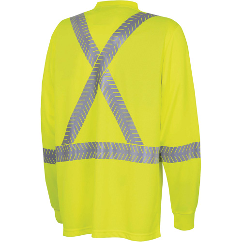 6905A Ultra-Cool Ultra-Breathable Long-Sleeved Safety Shirt, X-Small, High Visibility Lime-Yellow Dufferin Supply