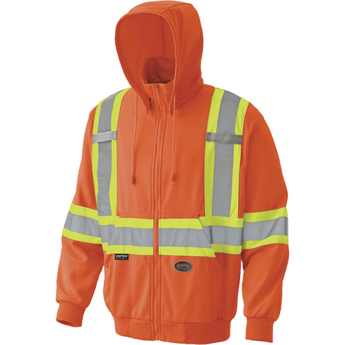 6940 Zip Style Hoodie, Small, High Visibility Orange Dufferin Supply