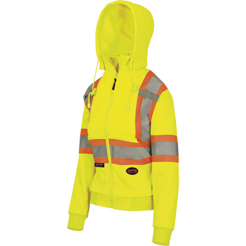 6925W Women's Zip Style Hoodie, X-Small, High Visibility Yellow Dufferin Supply