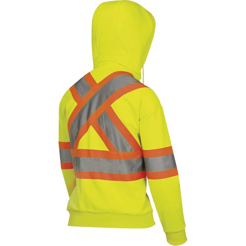 6925W Women's Zip Style Hoodie, X-Small, High Visibility Yellow Dufferin Supply