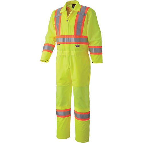 5999A Traffic Safety Coveralls, X-Small, High Visibility Lime-Yellow Dufferin Supply