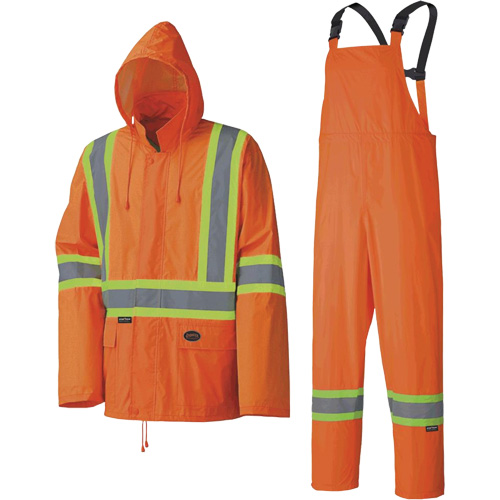 5598 Combinaison de pluie imperm&eacute;able et l&eacute;g&egrave;re, Polyester/PVC, Petit, Orange haute visibilit&eacute; Dufferin Supply