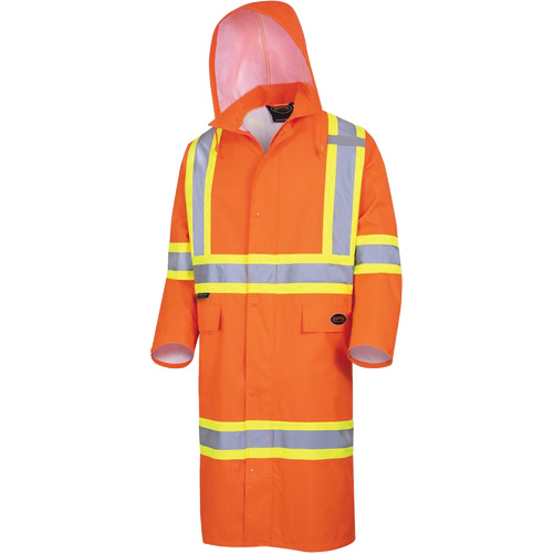 5630 Manteau long imperm&eacute;able The Rock 300D, Polyester, Petit, Orange haute visibilit&eacute; Dufferin Supply