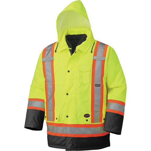 5021BB Waterproof 7-in-1 Parka, High Visibility Lime-Yellow, X-Small Dufferin Supply