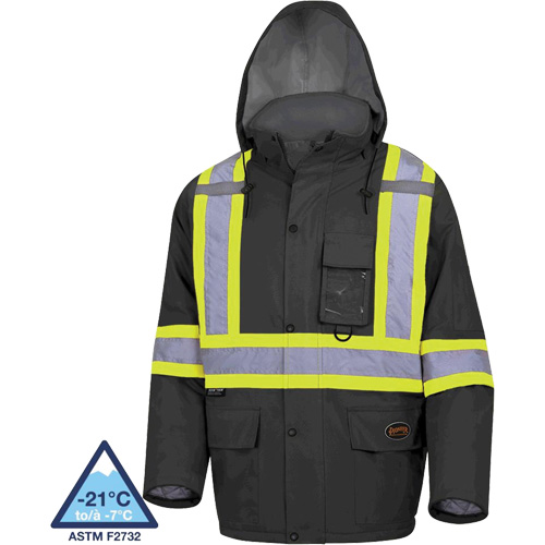 5031BK Manteau de s&eacute;curit&eacute; matelass&eacute; imperm&eacute;able, Noir, Petit Dufferin Supply