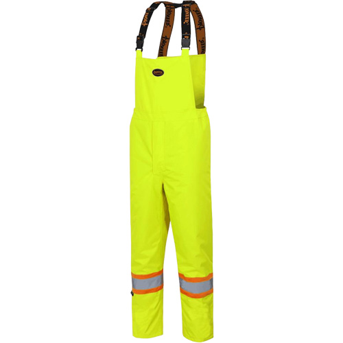 5054 The Rock 300D Insulated Bib Pants, Polyester, Small, High Visibility Lime-Yellow Dufferin Supply
