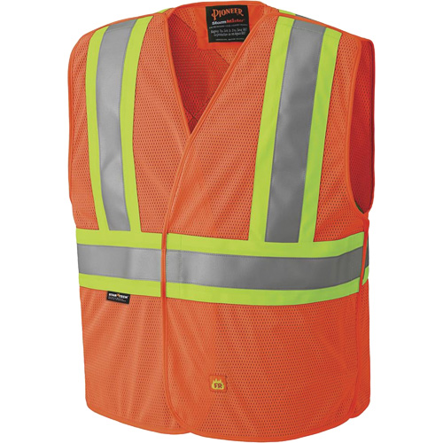 6914A Veste de s&eacute;curit&eacute; ignifug&eacute;e, Orange haute visibilit&eacute;, Moyen/Petit, Polyester Dufferin Supply