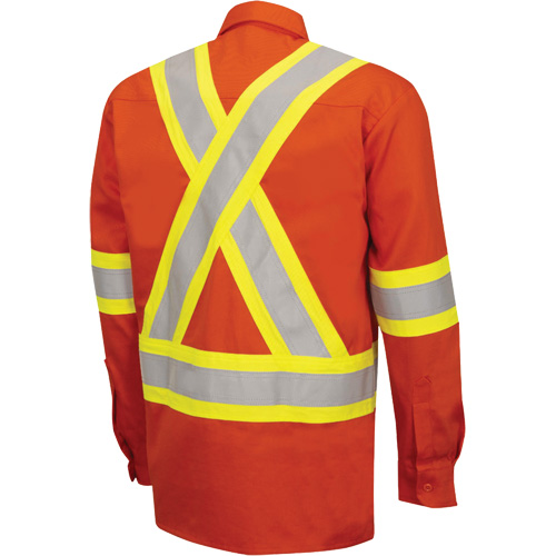 7743 FR-Tech&reg; Flame-Resistant Safety Shirt, Small, High Visibility Orange Dufferin Supply
