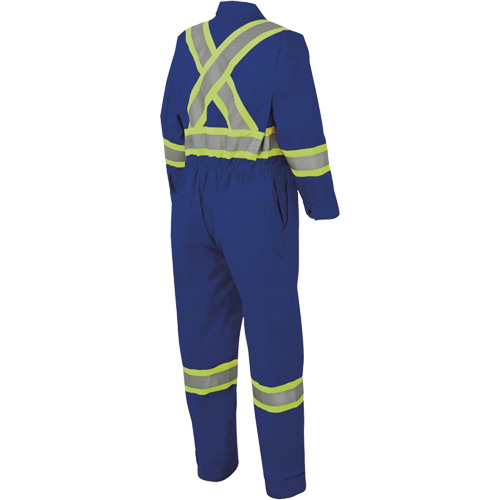 7706 FR-Tech&reg; Flame-Resistant Coverall with Leg Zippers, Size 36, Royal Blue, 9.7 cal/cm² Dufferin Supply