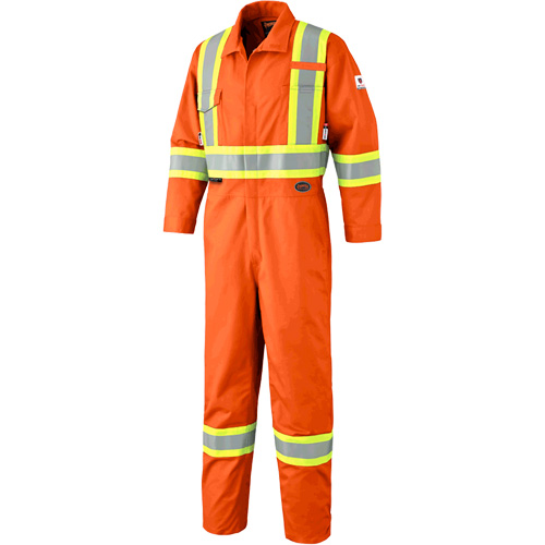 7705T FR-Tech&reg; Flame-Resistant Coverall with Leg Zippers, Size 40 (Tall), High Visibility Orange, 9.7 cal/cm² Dufferin Supply