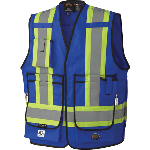 7733 Veste d'arpenteur ignifuge et r&eacute;sistant aux arcs &eacute;lectriques FR-Tech, Petit, Bleu royal, 9,7 cal/cm² Dufferin Supply