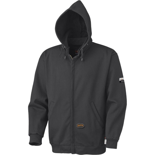 337 Flame-Resistant Zip Style Hoodie, Men's, X-Small, Black, 22 cal/cm² Dufferin Supply
