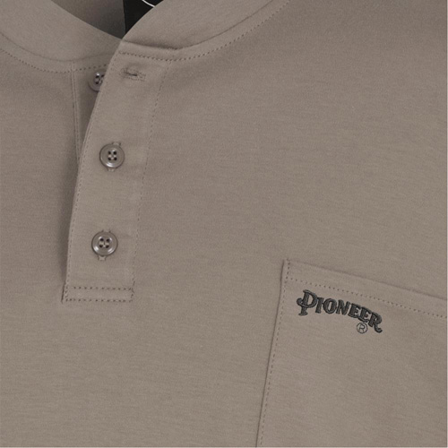 331 Chandail Henley en tricot interlock ignifuge, Petit, Beige Dufferin Supply