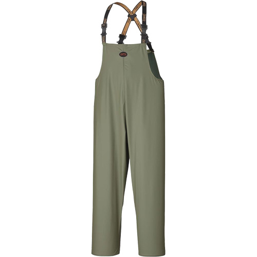 D7020 Dry King&reg; Stretch Bib Pants, X-Small, Polyurethane, Green Dufferin Supply
