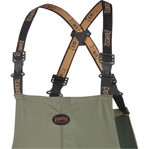 D7020 Dry King&reg; Stretch Bib Pants, X-Small, Polyurethane, Green Dufferin Supply