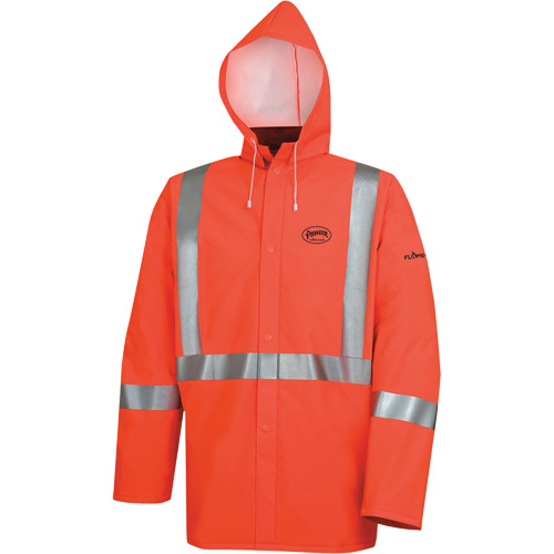 576J High-Visibility FR Rain Jacket, Small, High Visibility Orange Dufferin Supply