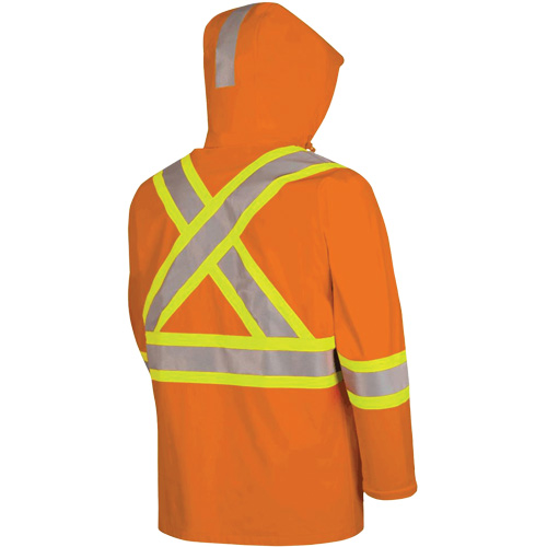 5880 Manteau de pluie ignifuge et protection contre les &eacute;clats d'arc &eacute;lectrique, T-petit, Orange haute visibilit&eacute;, 10 cal/cm² Dufferin Supply
