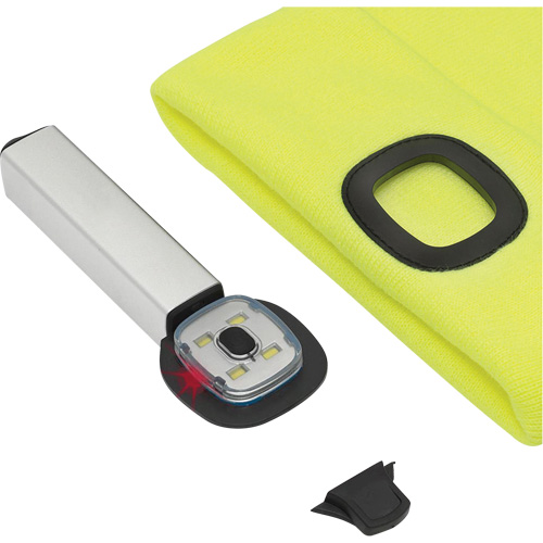 5676 Knit Toque with LED Headlight, Fleece Lining, One Size, High Visibility Yellow Dufferin Supply