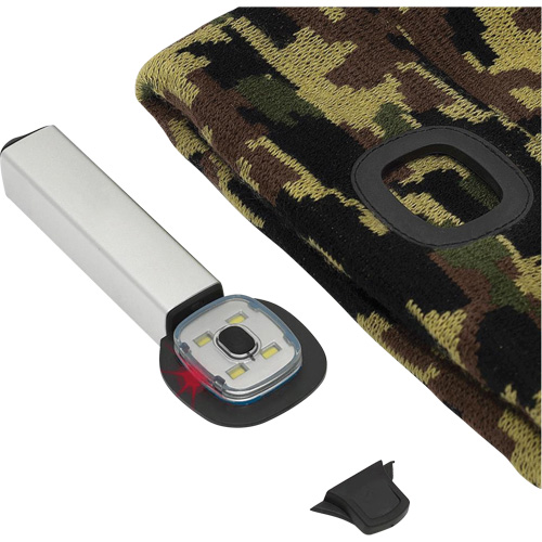 5677 Tuque en tricot avec lampe frontale &agrave; DEL, Doublure en Molleton, Taille unique, Camo Dufferin Supply