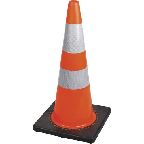 183 Premium Flexible Safety Cone, 28", Orange, 4" & 6" Reflective Collar(s) Dufferin Supply