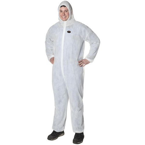 2035 Disposable Coveralls, Small, White, Polypropylene Dufferin Supply