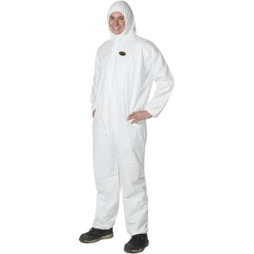 2055 Disposable Coveralls, Small, White, Microporous Dufferin Supply