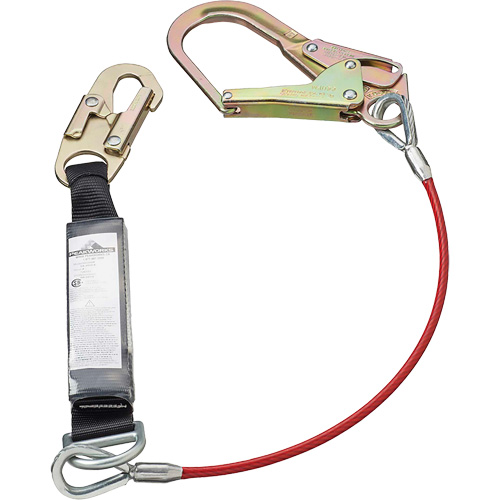 SA-5502-4 Shock Absorbing Lanyard, 4', Rebar Hook Center, Snap Hook Leg Ends, Polyester Dufferin Supply