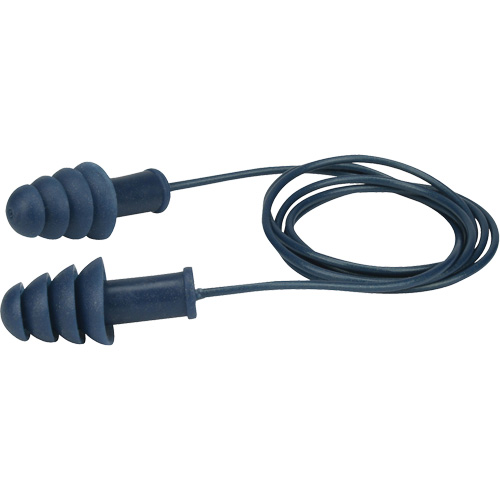 Metal-Detectable Reusable TPR Earplugs, Corded, Bulk - Box, 27 dB NRR, One-Size Dufferin Supply