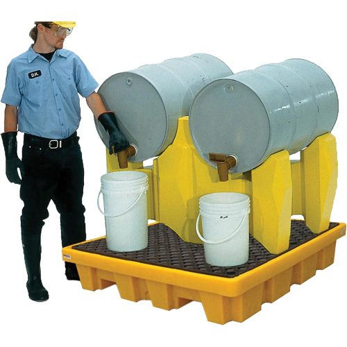 Syst&egrave;me de confinement Ultra-Drum avec drain pour 2 barils, 53" lo x 53" la x 44,8" ha, 1500 gal. US Capacit&eacute; Dufferin Supply
