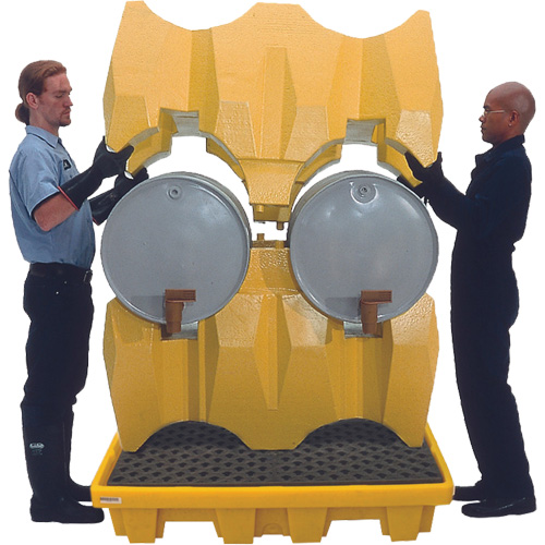 Syst&egrave;me de confinement Ultra-Drum sans drain pour 4 barils, 53" lo x 53" la x 77,8" ha, 3000 gal. US Capacit&eacute; Dufferin Supply