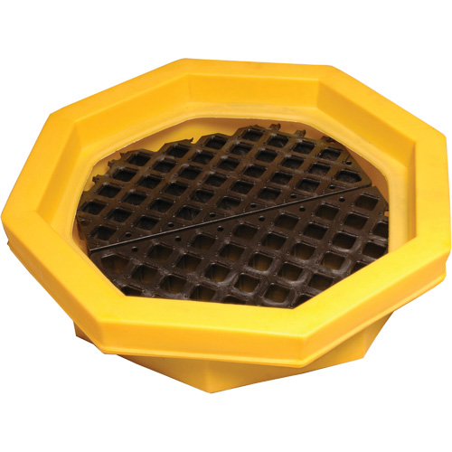 Ultra-Drum Tray&reg; with Grating, 32" L x 32" W x 8.1" H, 21.1 US gal. Spill Capacity Dufferin Supply