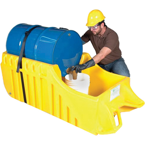 Drum Dolly, 26.5" L x 26.5" W x 5" H, 800 US gal. Spill Cap. Dufferin Supply