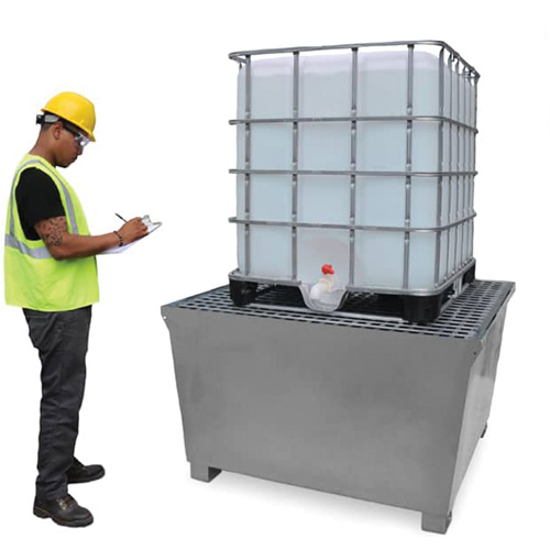 Steel Ultra-IBC Spill Pallet&reg;, 370 US gal. Spill Capacity, 57.6" x 34.7" x 56.9" Dufferin Supply