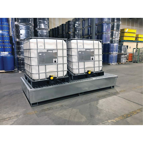 Steel Ultra-Twin IBC Spill Pallet&reg;, 370 US gal. Spill Capacity, 103.8" x 26.8" x 51.1" Dufferin Supply