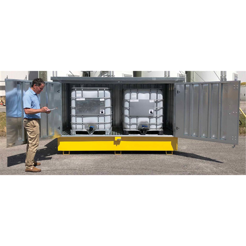 Ultra-Twin IBC en acier avec couvercle rigide, 123,4" lo x 73,4" la x 66,4" h, Capacit&eacute; de charge 12250 lb Dufferin Supply