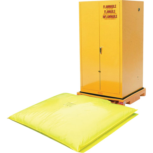 Single Drum Ultra-Safety Cabinet Bladder System, 37,8" lo x 37,8" la x 6,3" h, Capacit&eacute; de charge 1500 lb Dufferin Supply