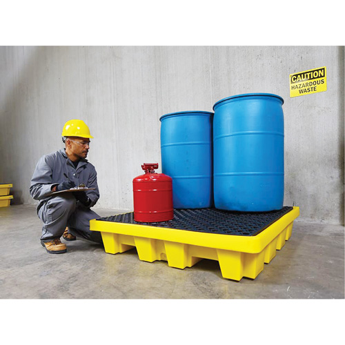 4-Drum Nestable Ultra-Spill Pallet&reg;, 66 US gal. Spill Capacity, 51" x 51" x 10" Dufferin Supply