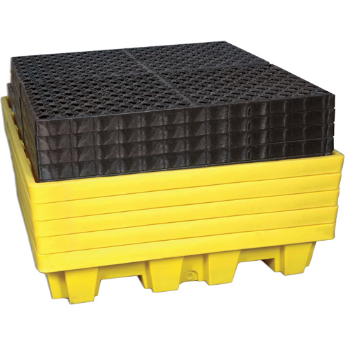 4-Drum Nestable Ultra-Spill Pallet&reg;, 66 US gal. Spill Capacity, 51" x 51" x 10" Dufferin Supply