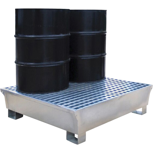 Ultra-Spill Pallet en acier, 2 barils, Capacit&eacute; de d&eacute;versement 68 gal. US, 47,2" x 31,4" x 17,4" Dufferin Supply