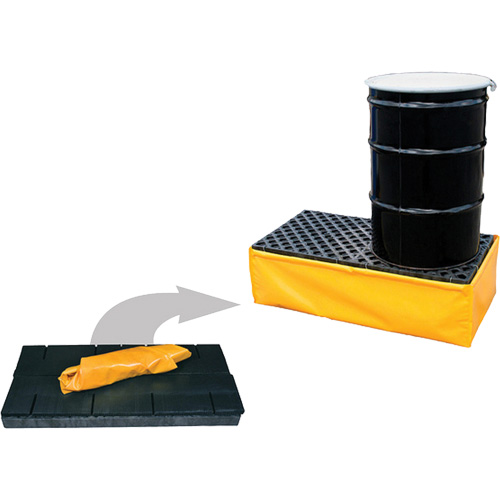 Ultra-Spill Pallet flexible, 2 barils, Capacit&eacute; de d&eacute;versement 66 gal. US, 48" x 24" x 14" Dufferin Supply