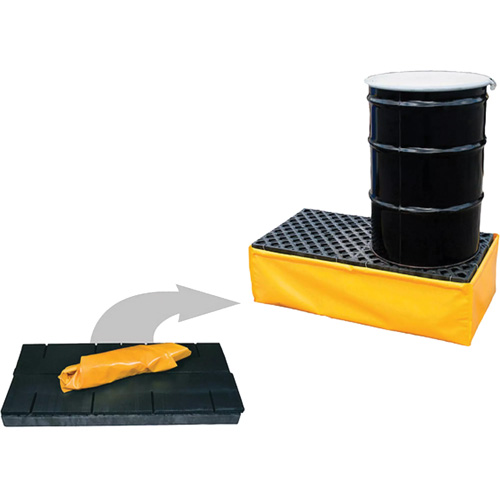 Ultra-Spill Pallet flexible, 2 barils, Capacit&eacute; de d&eacute;versement 66 gal. US, 48" x 24" x 14" Dufferin Supply