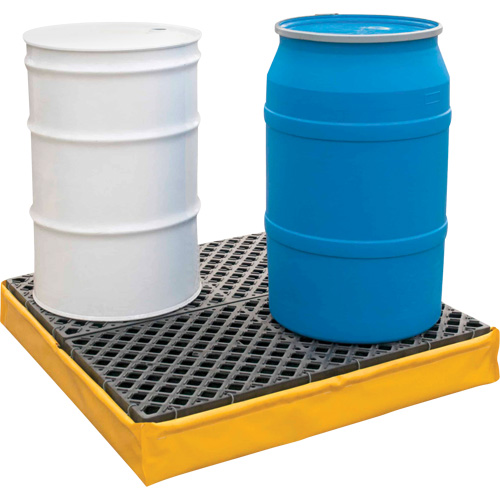4-Drum Flexible Ultra-Spill Pallet&reg;, 66 US gal. Spill Capacity, 48" x 48" x 7" Dufferin Supply