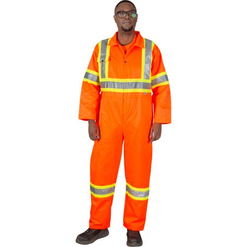 Combinaison de s&eacute;curit&eacute; non doubl&eacute;e, Moyen, Orange haute visibilit&eacute; Dufferin Supply