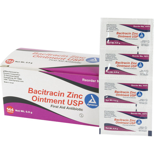 Efcom Limited Bacitracin Zinc First Aid Packets, Ointment, Antibiotic Dufferin Supply