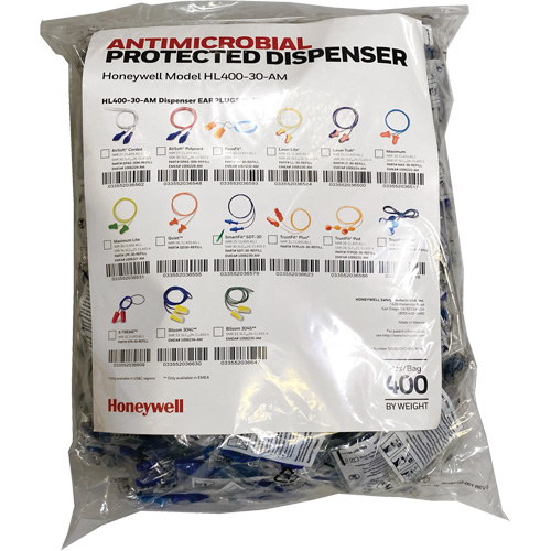 Recharge de bouchons doreille SDT-30 pour le distributeur HL400, Vrac - Sac en poly, Avec cordon Dufferin Supply