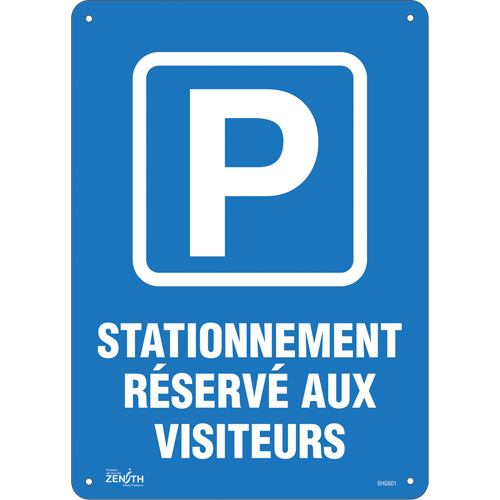 Enseigne  Stationnement r&eacute;serv&eacute; aux visiteurs , 10" x 14", Plastique, Français avec pictogramme Dufferin Supply