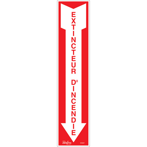 "Extincteur d'incendie" Sign, 4" x 18", Vinyl, French with Pictogram Dufferin Supply