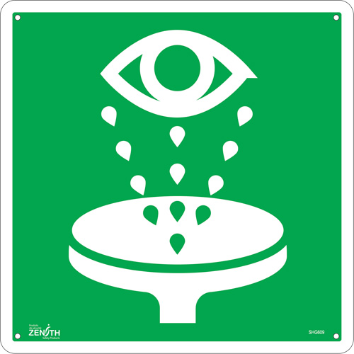 Enseigne de s&eacute;curit&eacute; conforme &agrave; la CSA - Eye Wash, 12" x 12", Aluminium, Pictogramme Dufferin Supply