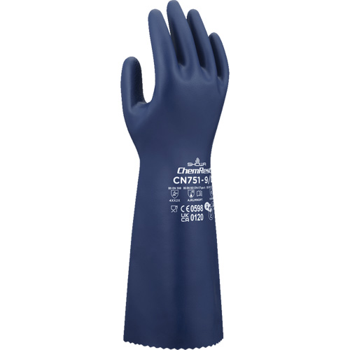 Gants r&eacute;sistants aux produits chimiques CN751, Taille Petit/7, 15" lo, Nitrile, 18 mils Dufferin Supply