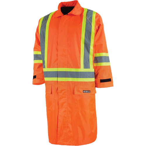 Imperm&eacute;able long avec capuchon amovible, Nylon/PVC, Petit, Orange haute visibilit&eacute; Dufferin Supply